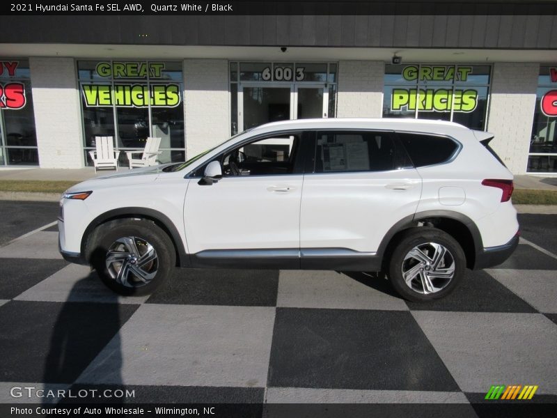 Quartz White / Black 2021 Hyundai Santa Fe SEL AWD