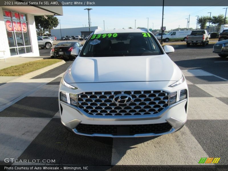 Quartz White / Black 2021 Hyundai Santa Fe SEL AWD
