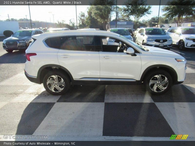 Quartz White / Black 2021 Hyundai Santa Fe SEL AWD