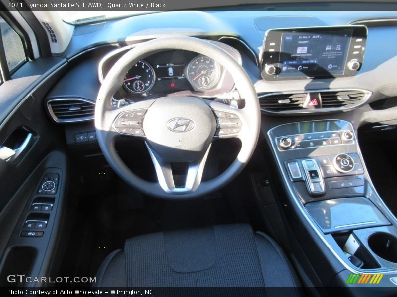 Quartz White / Black 2021 Hyundai Santa Fe SEL AWD