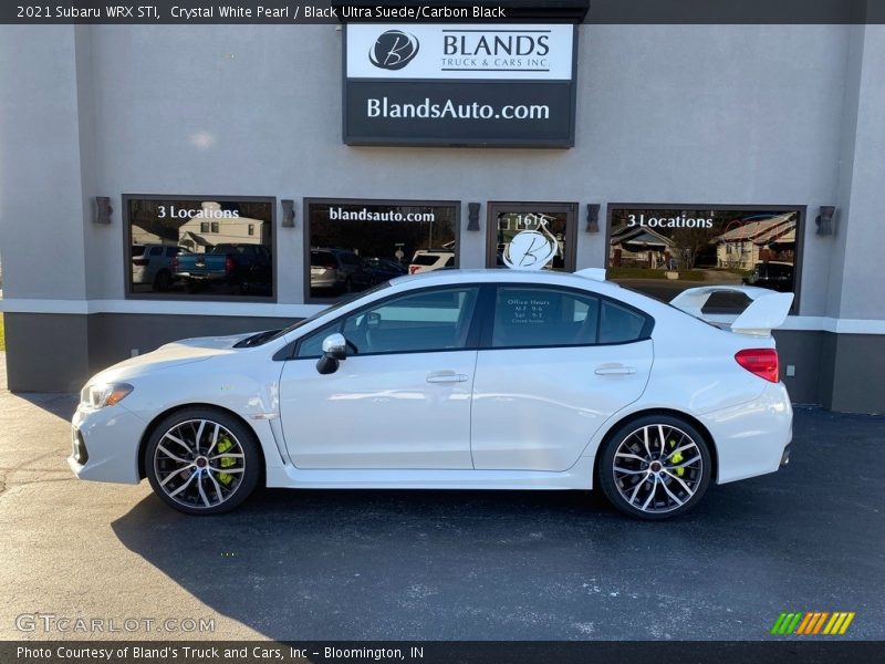 Crystal White Pearl / Black Ultra Suede/Carbon Black 2021 Subaru WRX STI