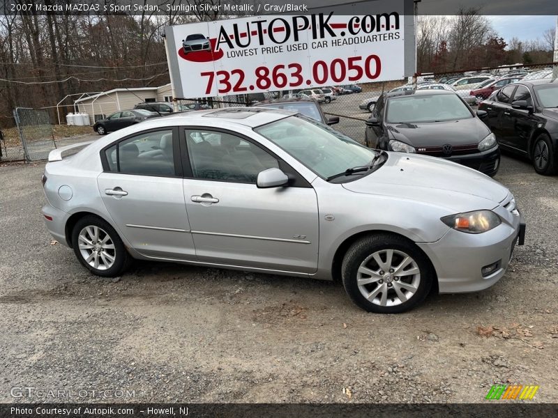 Sunlight Silver Metallic / Gray/Black 2007 Mazda MAZDA3 s Sport Sedan