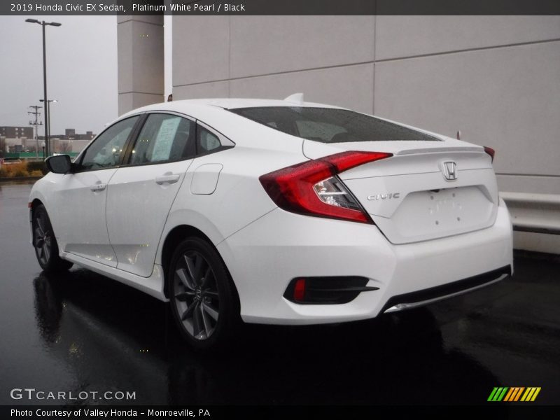 Platinum White Pearl / Black 2019 Honda Civic EX Sedan