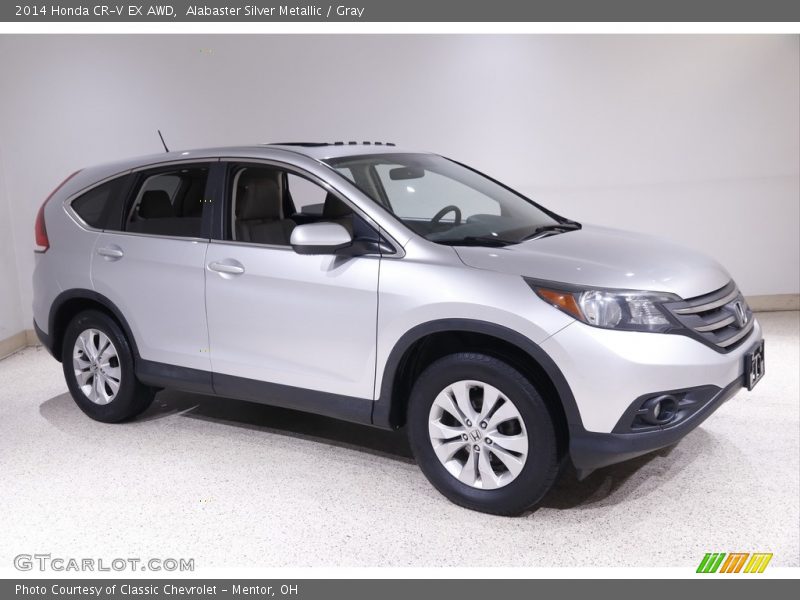 Alabaster Silver Metallic / Gray 2014 Honda CR-V EX AWD