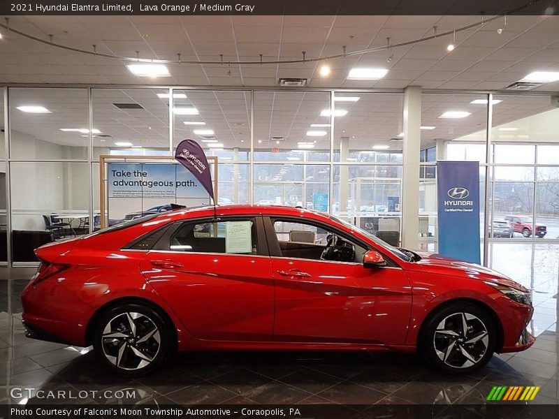 Lava Orange / Medium Gray 2021 Hyundai Elantra Limited