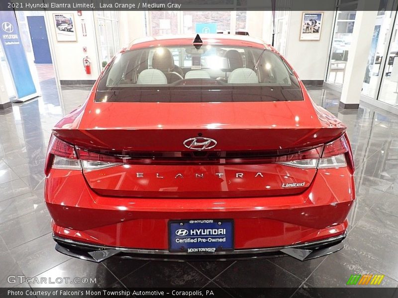 Lava Orange / Medium Gray 2021 Hyundai Elantra Limited