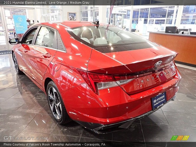 Lava Orange / Medium Gray 2021 Hyundai Elantra Limited