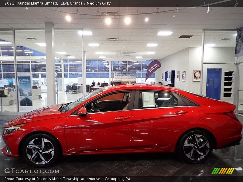 Lava Orange / Medium Gray 2021 Hyundai Elantra Limited