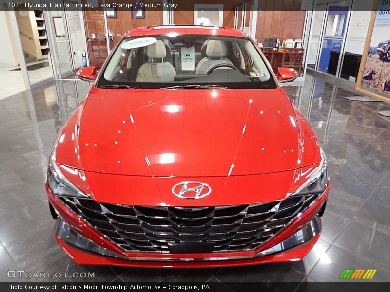 Lava Orange / Medium Gray 2021 Hyundai Elantra Limited