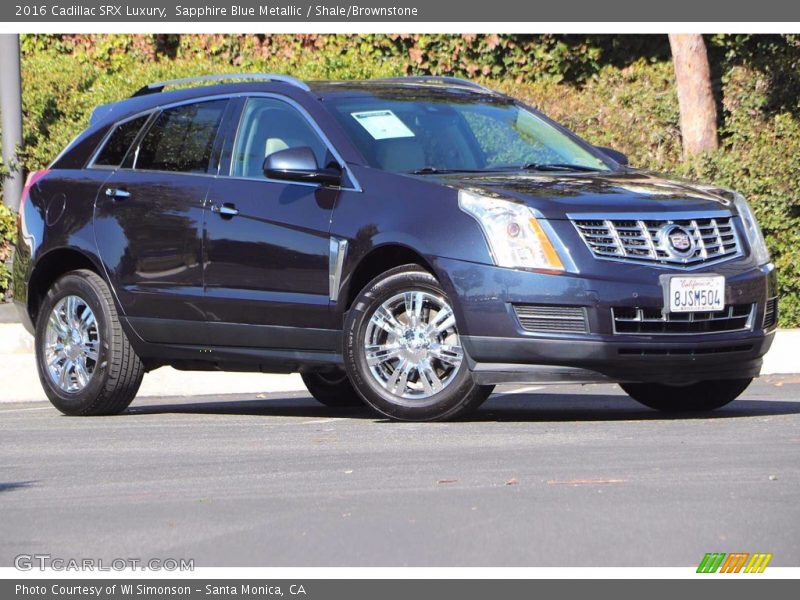 Sapphire Blue Metallic / Shale/Brownstone 2016 Cadillac SRX Luxury