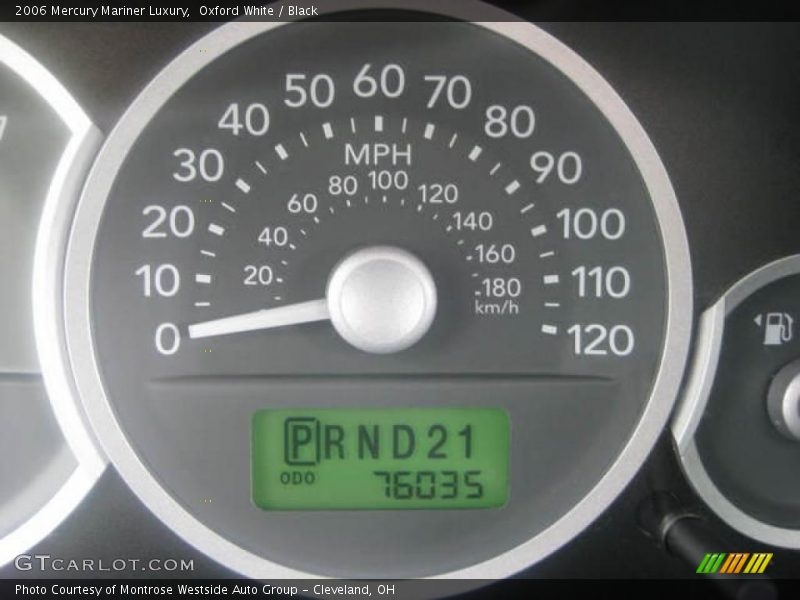 Oxford White / Black 2006 Mercury Mariner Luxury