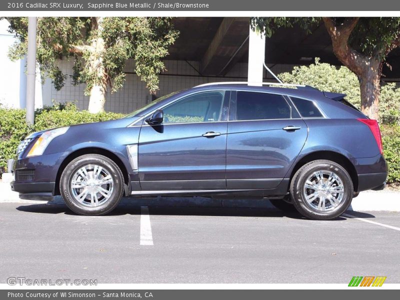 Sapphire Blue Metallic / Shale/Brownstone 2016 Cadillac SRX Luxury