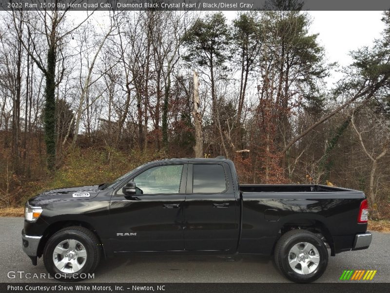 Diamond Black Crystal Pearl / Black/Diesel Gray 2022 Ram 1500 Big Horn Quad Cab