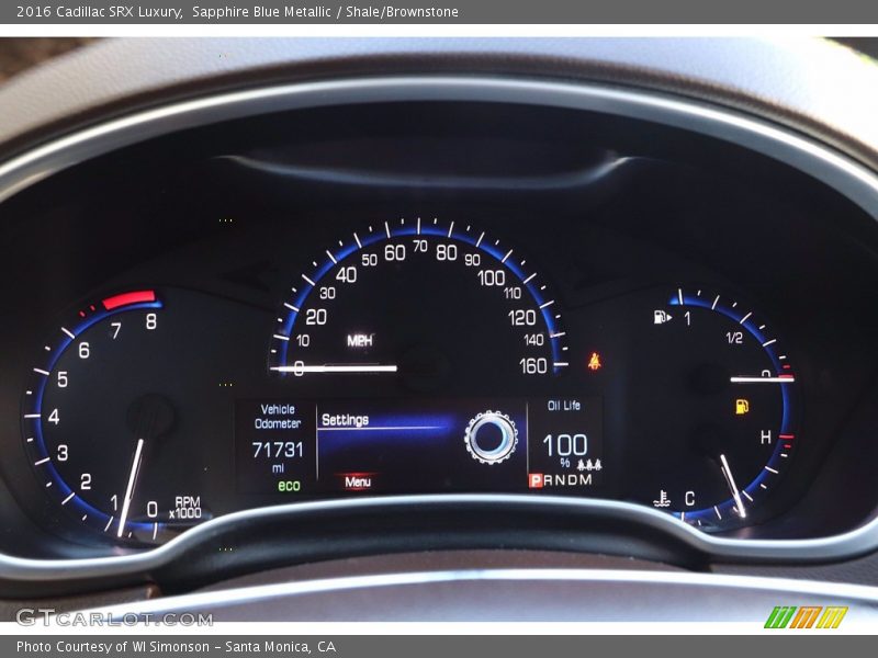 Sapphire Blue Metallic / Shale/Brownstone 2016 Cadillac SRX Luxury