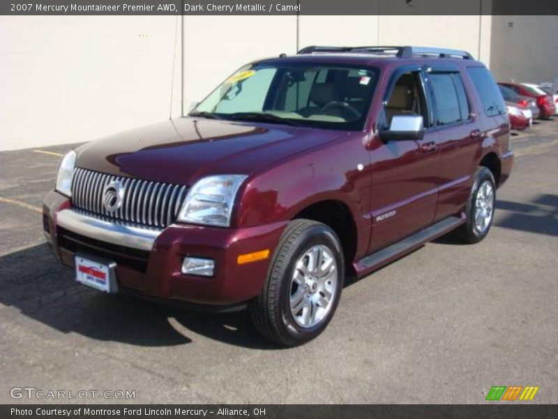Dark Cherry Metallic / Camel 2007 Mercury Mountaineer Premier AWD