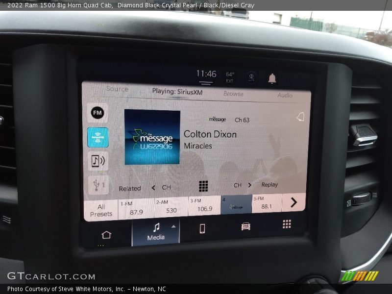Diamond Black Crystal Pearl / Black/Diesel Gray 2022 Ram 1500 Big Horn Quad Cab