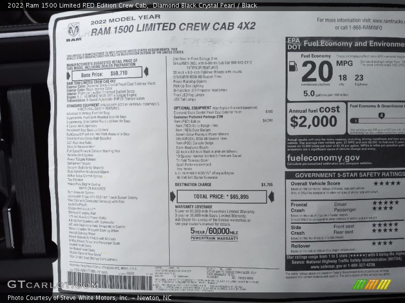  2022 1500 Limited RED Edition Crew Cab Window Sticker