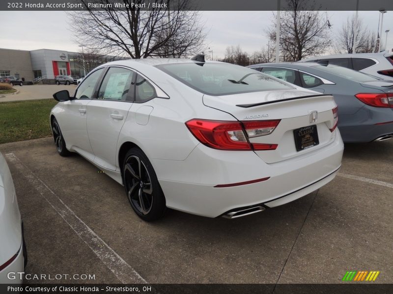 Platinum White Pearl / Black 2022 Honda Accord Sport