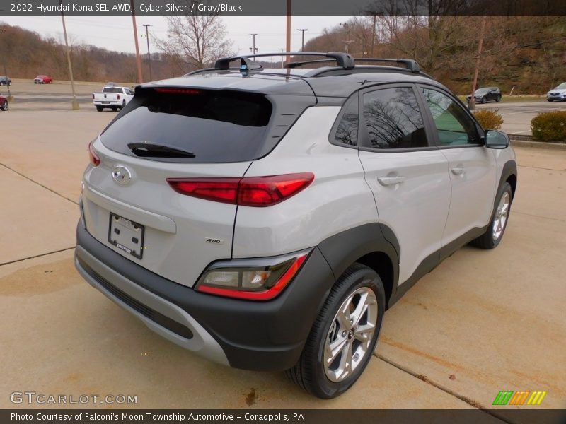 Cyber Silver / Gray/Black 2022 Hyundai Kona SEL AWD