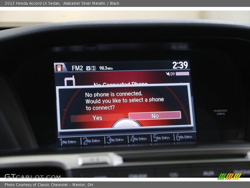 Alabaster Silver Metallic / Black 2013 Honda Accord LX Sedan