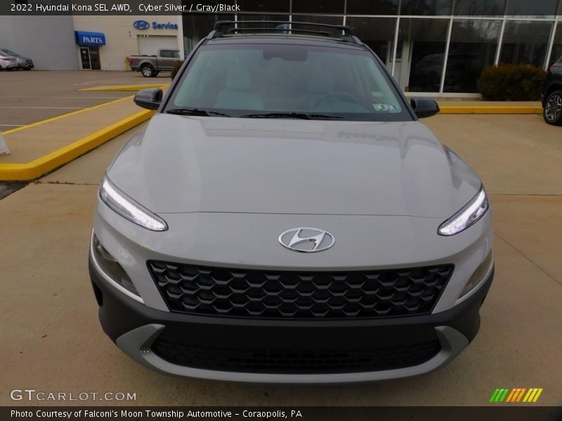 Cyber Silver / Gray/Black 2022 Hyundai Kona SEL AWD