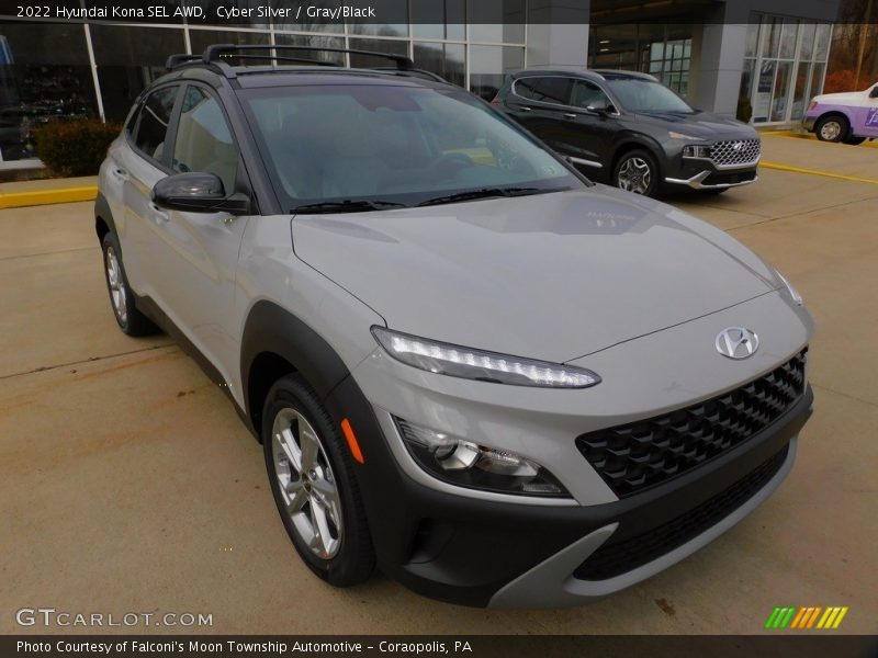 Cyber Silver / Gray/Black 2022 Hyundai Kona SEL AWD