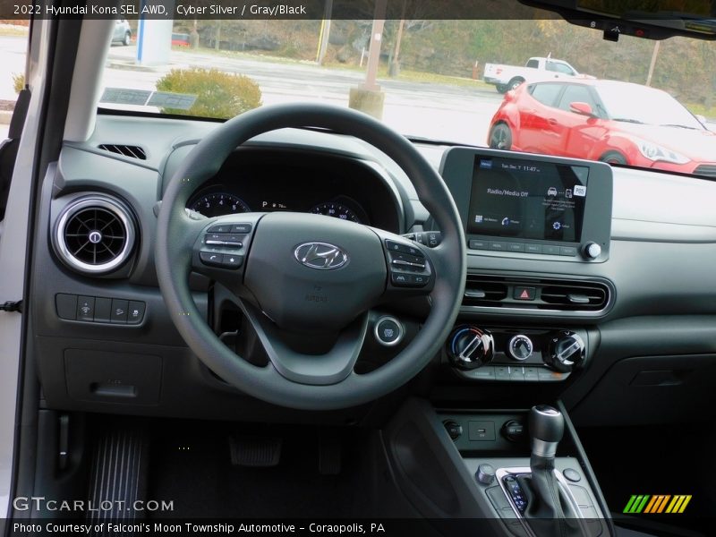 Cyber Silver / Gray/Black 2022 Hyundai Kona SEL AWD