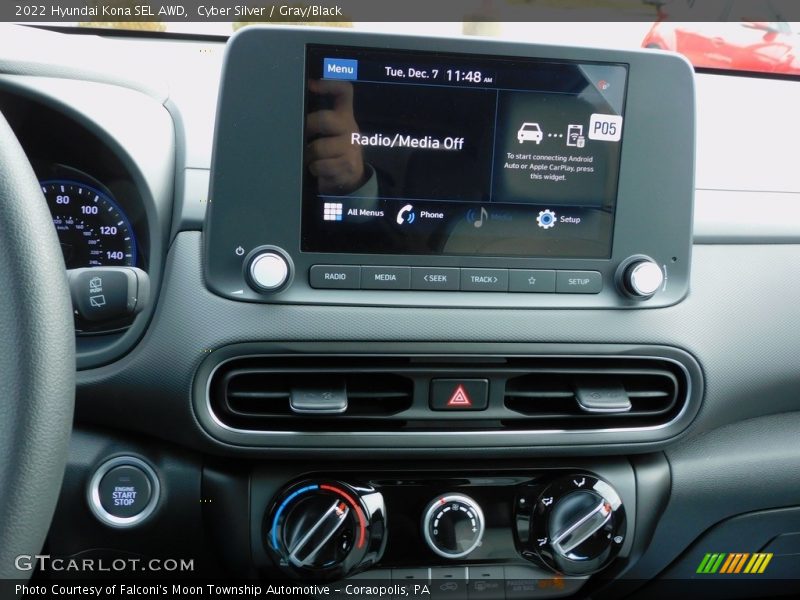Cyber Silver / Gray/Black 2022 Hyundai Kona SEL AWD