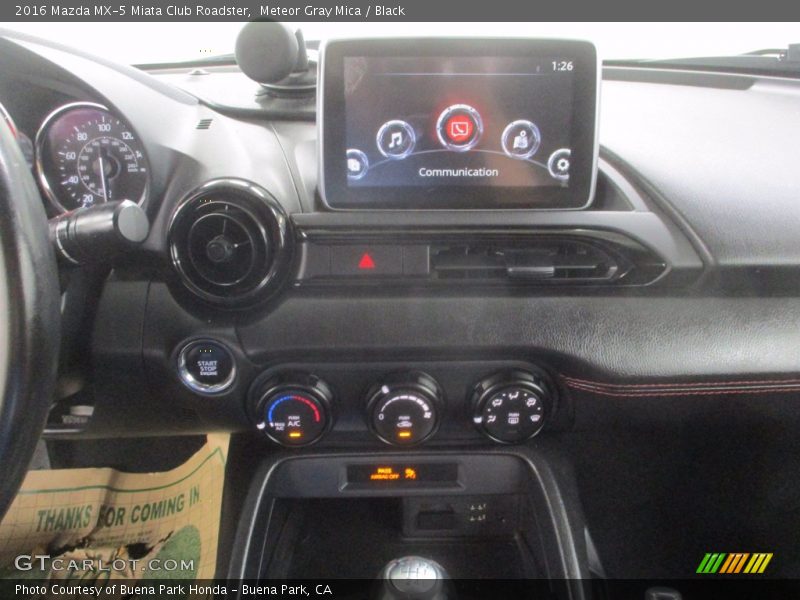 Meteor Gray Mica / Black 2016 Mazda MX-5 Miata Club Roadster