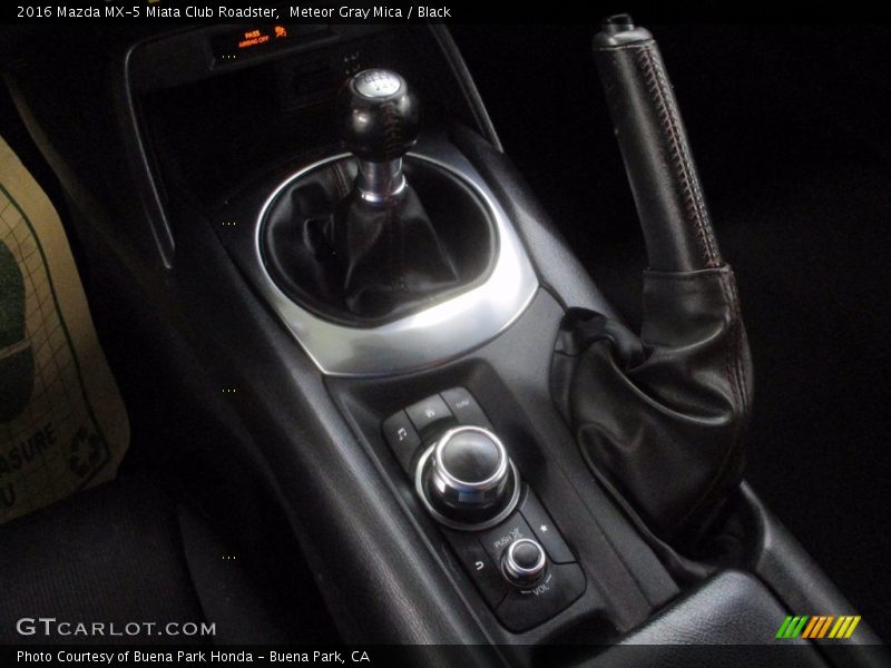 Meteor Gray Mica / Black 2016 Mazda MX-5 Miata Club Roadster