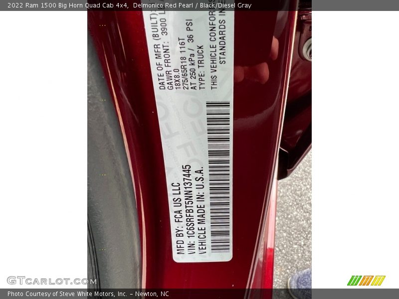 Delmonico Red Pearl / Black/Diesel Gray 2022 Ram 1500 Big Horn Quad Cab 4x4