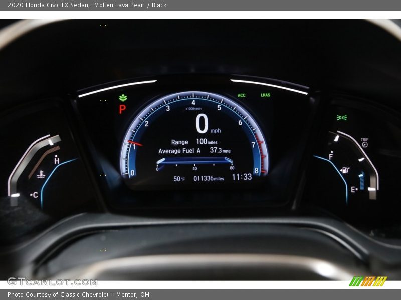 Molten Lava Pearl / Black 2020 Honda Civic LX Sedan