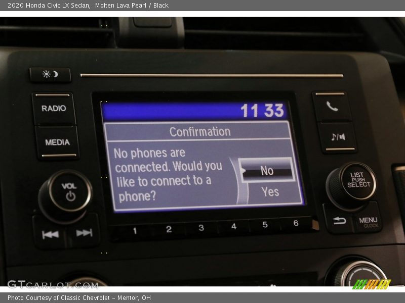 Molten Lava Pearl / Black 2020 Honda Civic LX Sedan