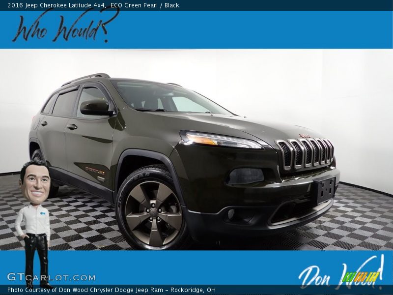 ECO Green Pearl / Black 2016 Jeep Cherokee Latitude 4x4