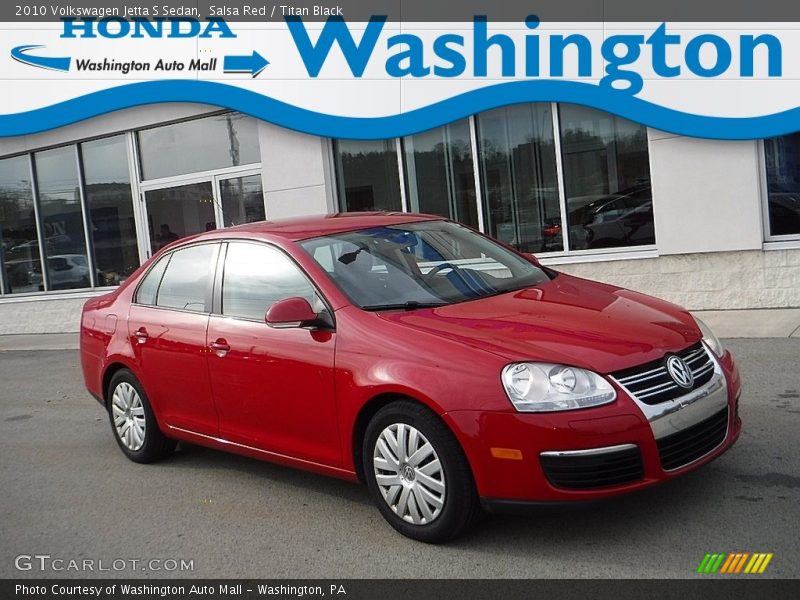 Salsa Red / Titan Black 2010 Volkswagen Jetta S Sedan