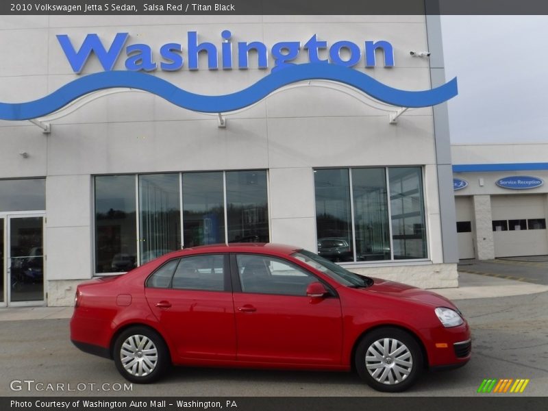 Salsa Red / Titan Black 2010 Volkswagen Jetta S Sedan