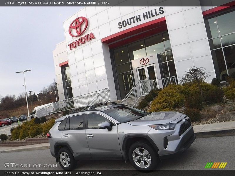 Silver Sky Metallic / Black 2019 Toyota RAV4 LE AWD Hybrid