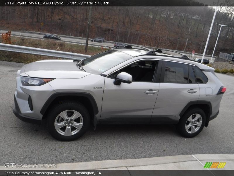 Silver Sky Metallic / Black 2019 Toyota RAV4 LE AWD Hybrid