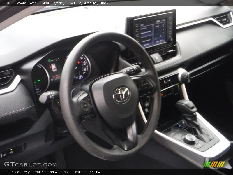 Silver Sky Metallic / Black 2019 Toyota RAV4 LE AWD Hybrid