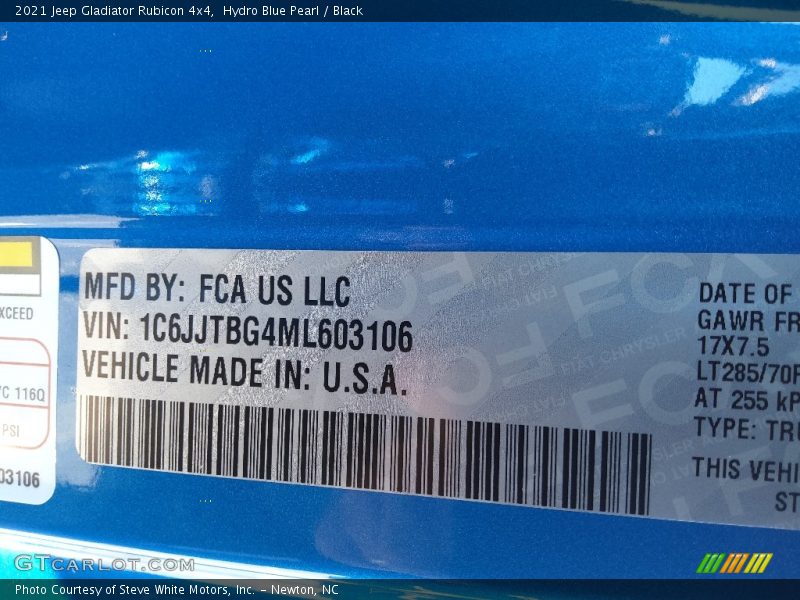 Hydro Blue Pearl / Black 2021 Jeep Gladiator Rubicon 4x4