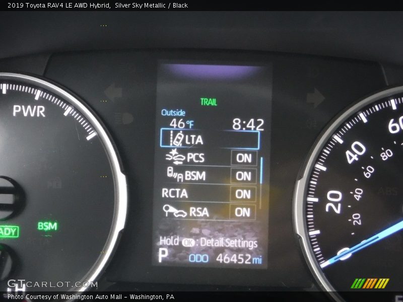 Silver Sky Metallic / Black 2019 Toyota RAV4 LE AWD Hybrid