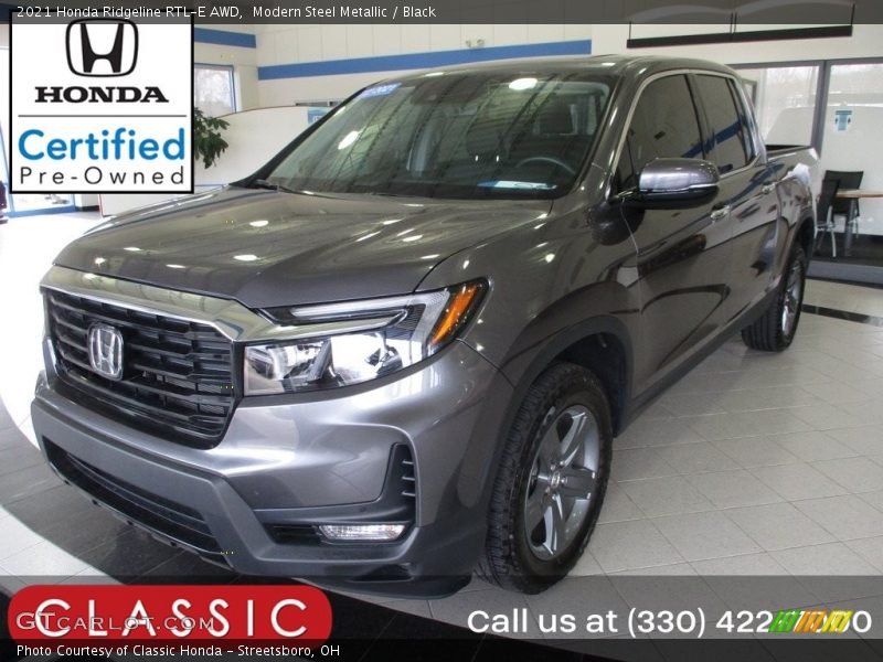 Modern Steel Metallic / Black 2021 Honda Ridgeline RTL-E AWD