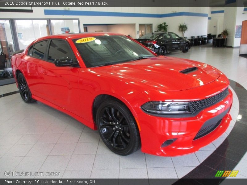 Octane Red Pearl / Black 2018 Dodge Charger SXT Plus