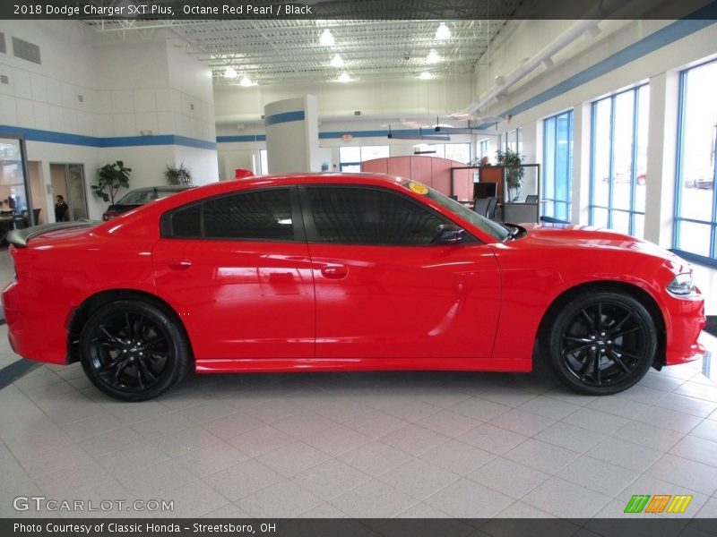 Octane Red Pearl / Black 2018 Dodge Charger SXT Plus