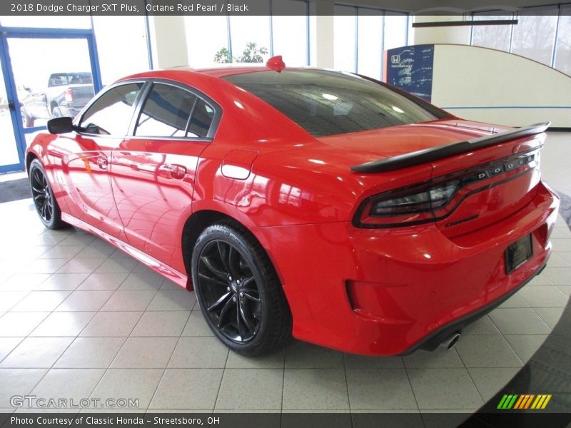 Octane Red Pearl / Black 2018 Dodge Charger SXT Plus