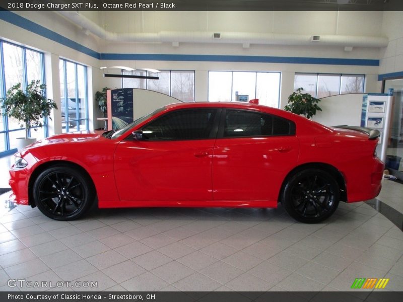 Octane Red Pearl / Black 2018 Dodge Charger SXT Plus