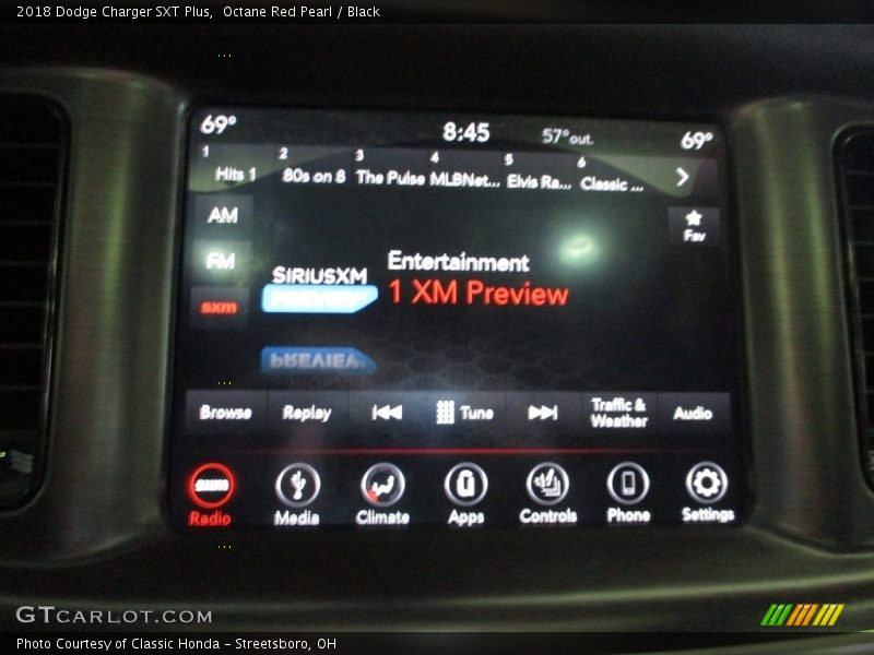 Octane Red Pearl / Black 2018 Dodge Charger SXT Plus