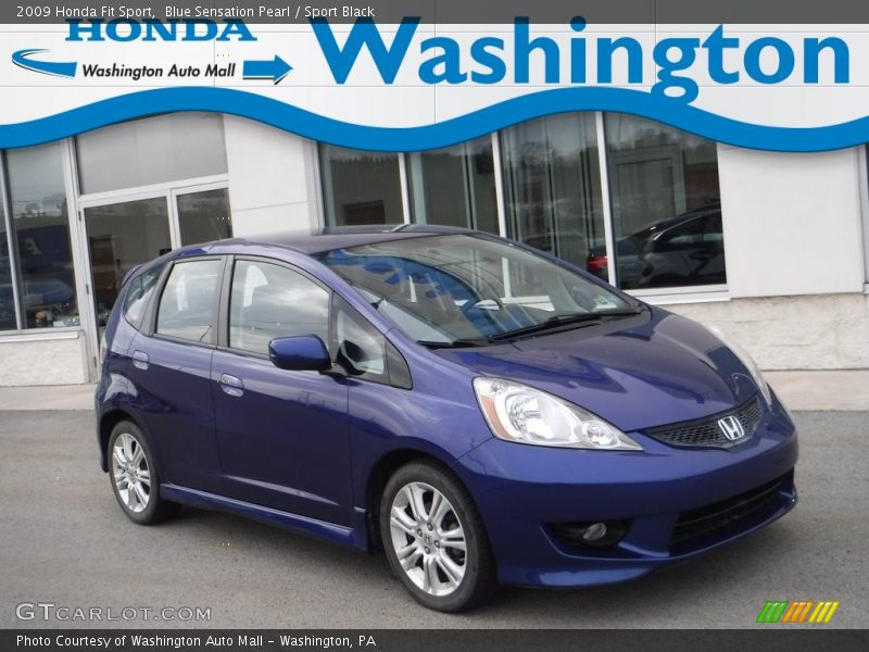 Blue Sensation Pearl / Sport Black 2009 Honda Fit Sport