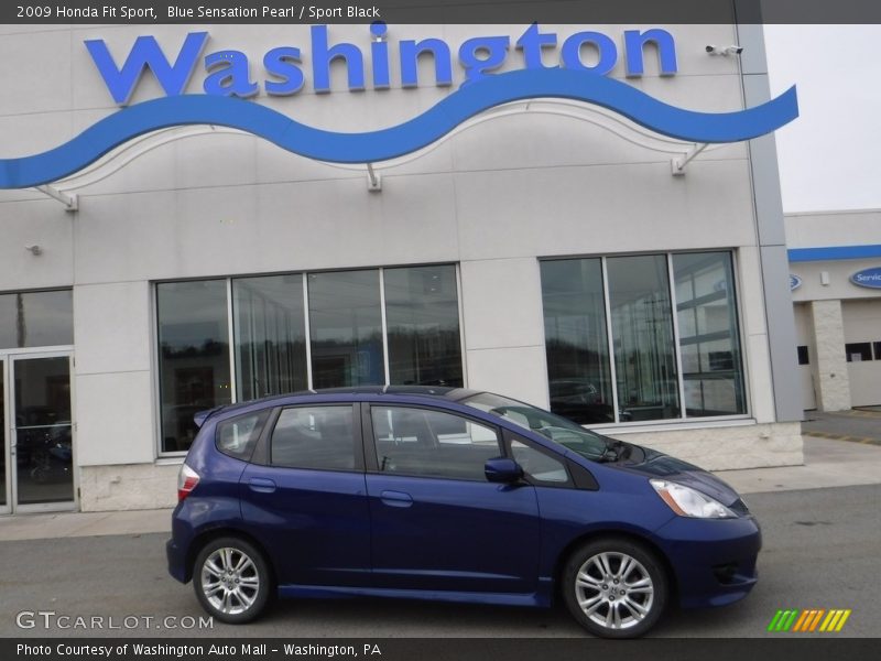 Blue Sensation Pearl / Sport Black 2009 Honda Fit Sport