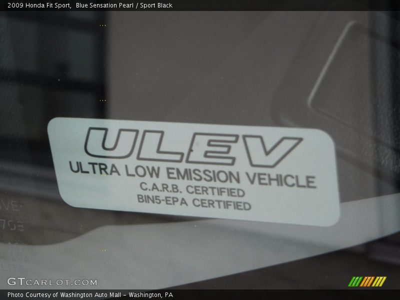 Blue Sensation Pearl / Sport Black 2009 Honda Fit Sport